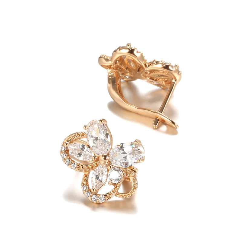 Crystal Flower Cubic Zircon Earrings Crystal Flower Cubic Zircon Earrings